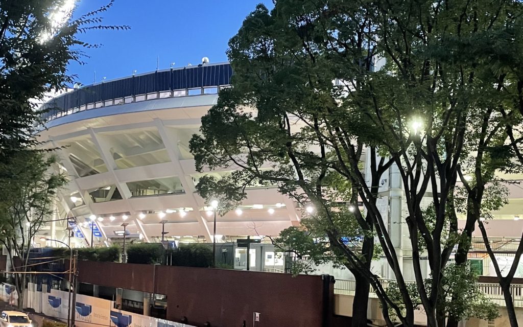 横浜スタジアムの風景。多摩ケータリング俱楽部。